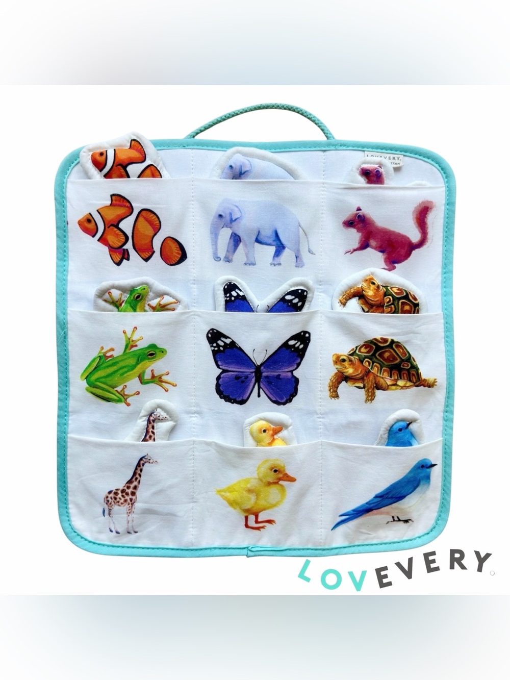 Lovevery Realist Play Kit 19-21Mo Quilted Critter Pockets Animals Complete set!